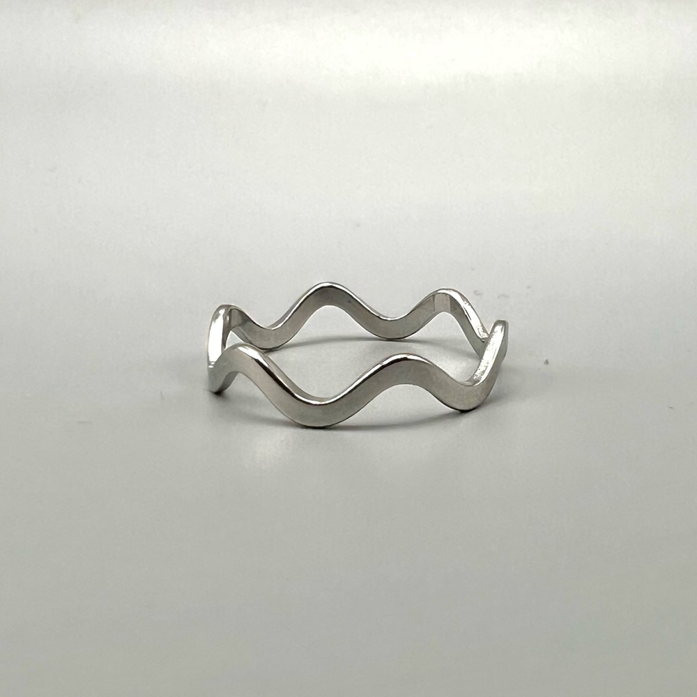 Waves Stacking Ring, Silver Tone